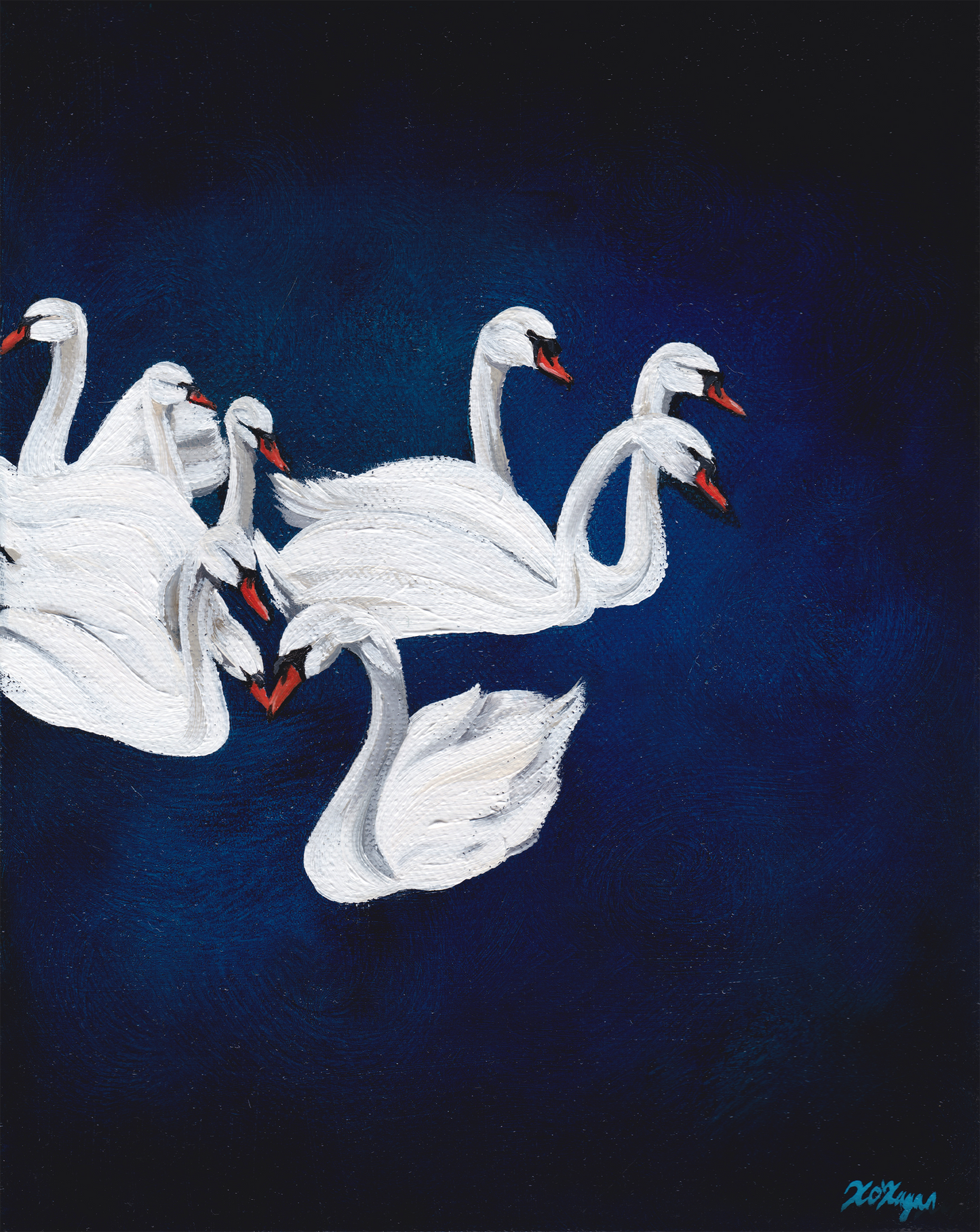 Swans at the Waterworks Triptych